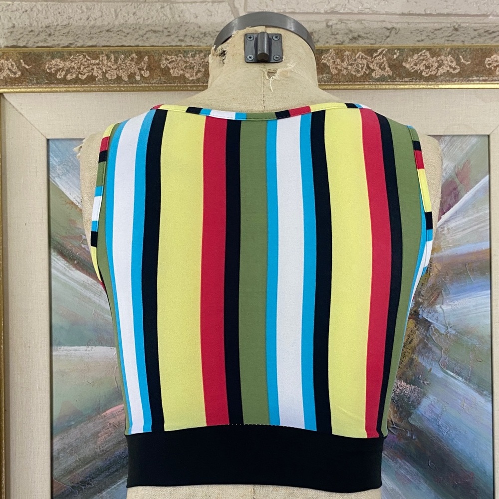 SJL Apparel Multicolor Striped Cropped Tank & Leggings Set - Picture 5 of 10